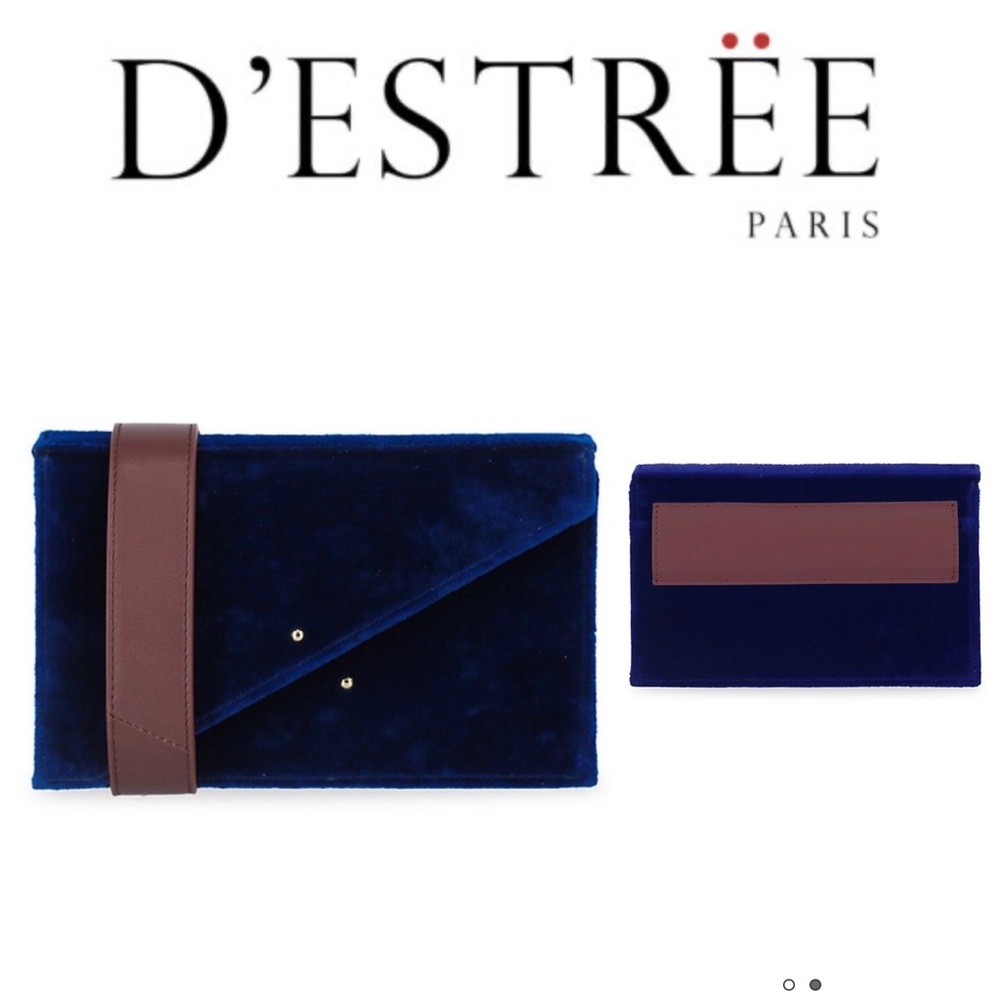 D'ESTRËE NEW!! 3 way Bag Gorgeous velvet Blue Bag 💕 - Picture 1 of 7